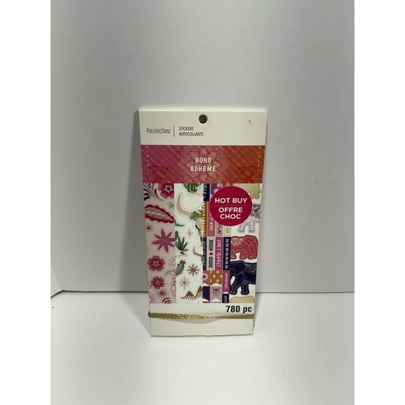 Boho Stickers by Recollections STICKER BOOK 780 Pcs Bohemian Elephant Cacti - Picture 1 of 6